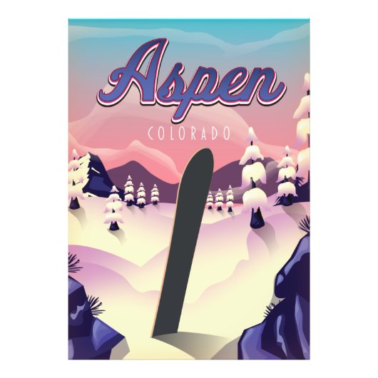 Impression Photo Affiche de snowboard Aspen Colorado (Devant)