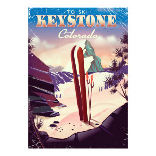 Impression Photo Affiche de style vintage Keystone, Colorado Ski.