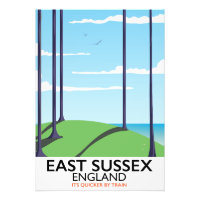 Affiche de train de l'East Sussex, Angleterre
