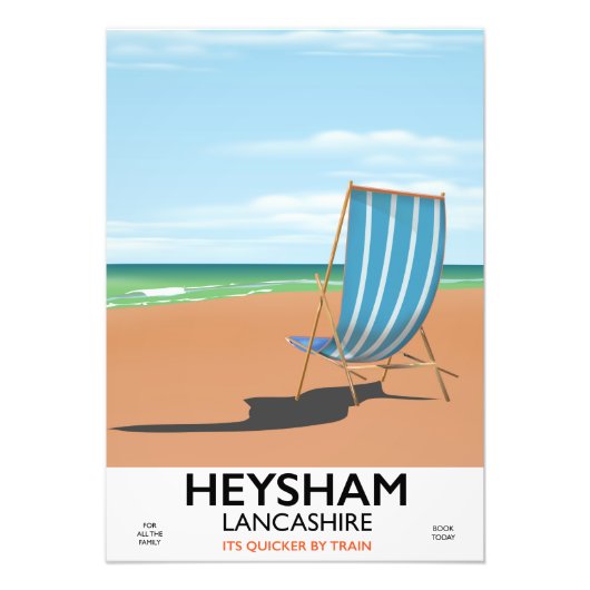 Impression Photo Affiche de train vintage Heysham Lancashire (Devant)