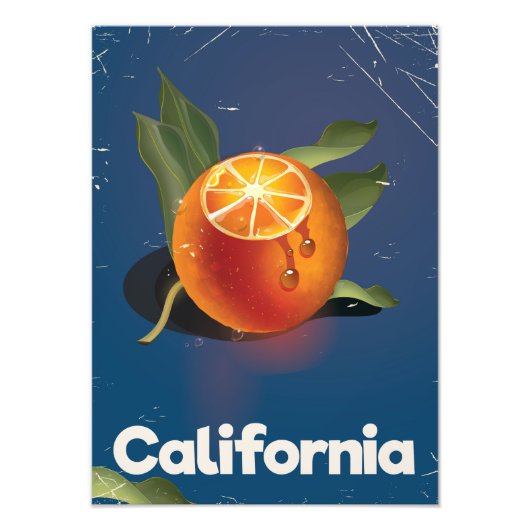 Impression Photo Affiche de vacances à la California Orange Retro (Devant)