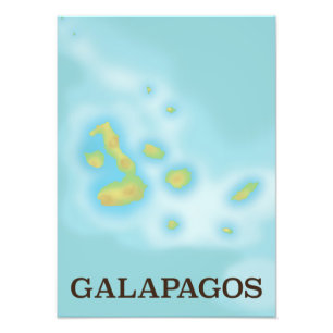 Impression Photo Affiche de vacances de la carte des Galapagos