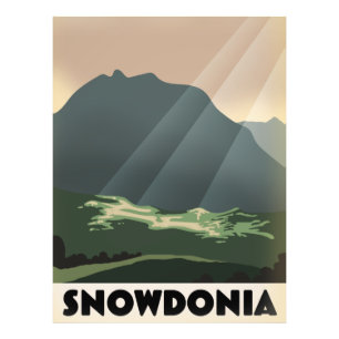 Impression Photo Affiche de vacances de style vintage Snowdonia.