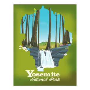 Impression Photo Affiche de vacances du parc national de Yosemite.