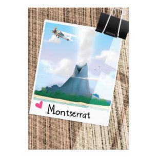 Impression Photo Affiche de vacances du volcan Montserrat.