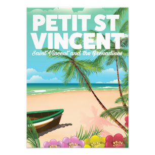 Impression Photo Affiche de vacances Petit Saint Vincent.