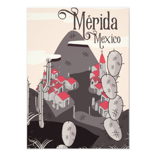 Impression Photo Affiche de voyage à Mérida au Mexique (Devant)