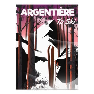 Impression Photo Affiche de voyage à ski d'Argentière, France