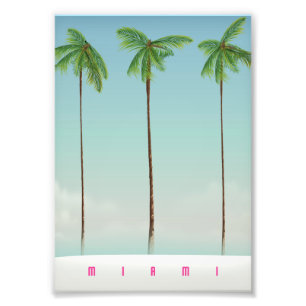 Impression Photo Affiche de voyage aux palmiers de Miami, Floride.