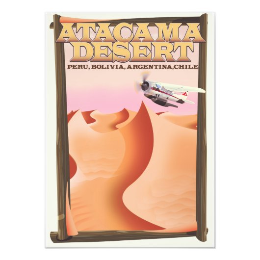 Impression Photo Affiche de voyage Aventure du désert d'Atacama. (Devant)