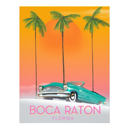Impression Photo Affiche de voyage Boca Raton Floride. (Devant)