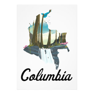 Impression Photo Affiche de voyage carte de Colombie