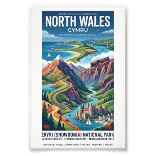 Impression Photo Affiche de voyage dans le nord du Pays de Galles