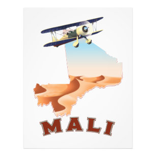 Impression Photo Affiche de voyage de carte vintage Mali