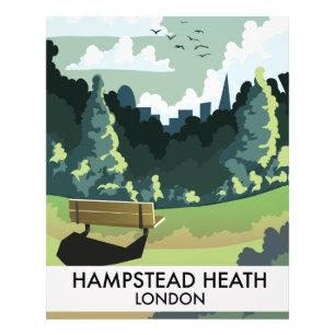 Impression Photo Affiche de voyage de Hampstead Heath à Londres.