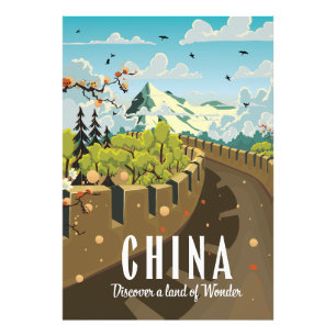 Impression Photo Affiche de voyage de la Grande Muraille de Chine