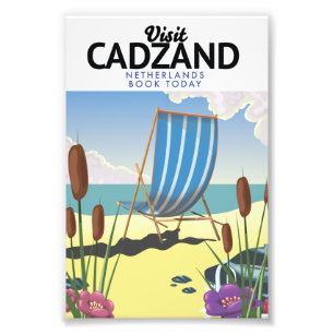 Impression Photo Affiche de voyage de la plage de Cadzand Pays-Bas