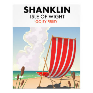 Impression Photo Affiche de voyage de la plage de Shanklin île de W