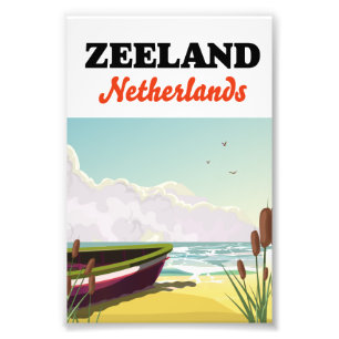 Impression Photo Affiche de voyage de la plage de Zélande Pays-Bas