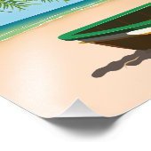 Impression Photo Affiche de voyage de la plage tropicale d'Hawaii (Coin)