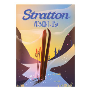 Impression Photo Affiche de voyage de ski à Stratton Vermont
