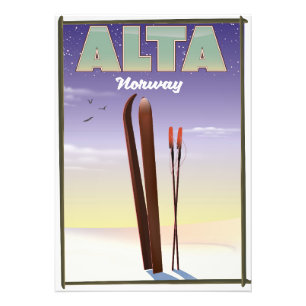 Impression Photo Affiche de voyage de ski ALTA Norvège