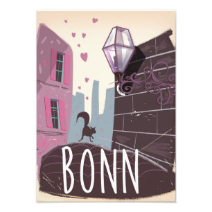 Impression Photo Affiche de voyage de style vintage Bonn Allemagne