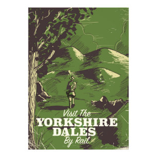 Impression Photo Affiche de voyage de style vintage Yorkshire Dales