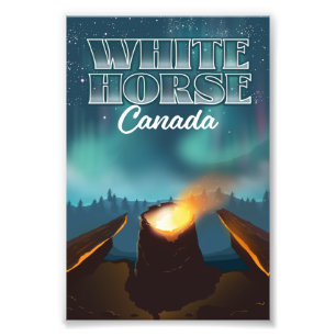 Impression Photo Affiche de voyage du Canada du Cheval blanc