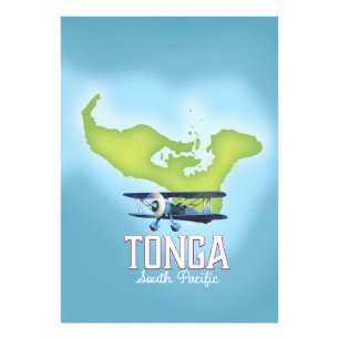 Impression Photo Affiche de voyage en avion carte des Tonga