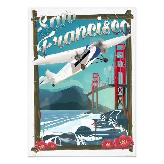Impression Photo Affiche de voyage en avion pour San Francisco (Devant)