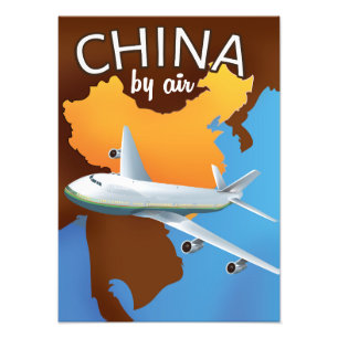 Impression Photo Affiche de voyage en Chine par avion