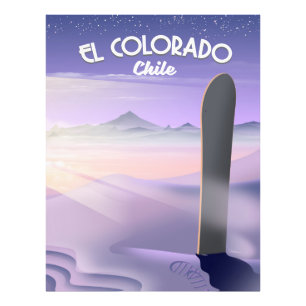 Impression Photo Affiche de voyage en snowboard à El Colorado Chili