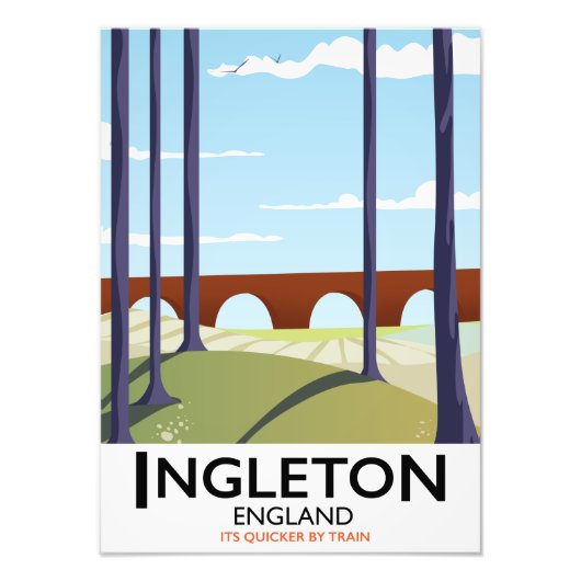 Impression Photo Affiche de voyage en train Ingleton Angleterre (Devant)