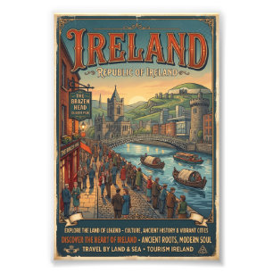 Impression Photo Affiche de voyage Irlande vintage