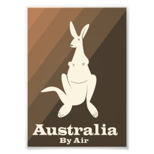 Impression Photo Affiche de voyage Kangaroo Australia By Air.