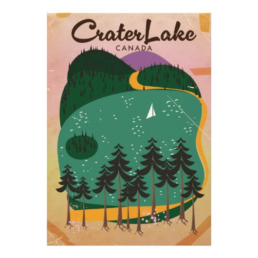 Impression Photo Affiche de voyage lac Crater Canada (Devant)
