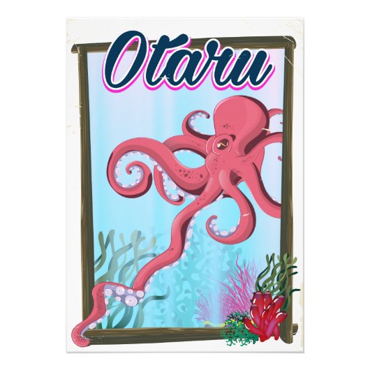 Impression Photo Affiche de voyage Otaru Japon Calmar (Devant)