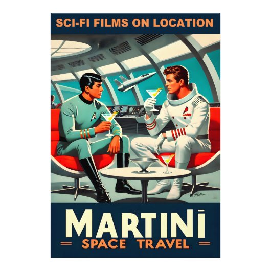 Impression Photo Affiche de voyage spatial Martini Films de science (Devant)