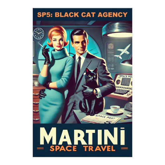 Impression Photo Affiche de voyage spatial Martini SP5 : Agence Bla (Devant)