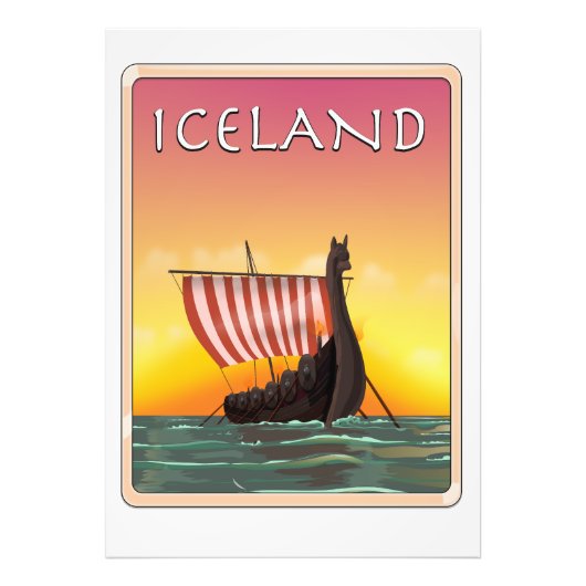 Impression Photo Affiche de voyage Viking Islande (Devant)