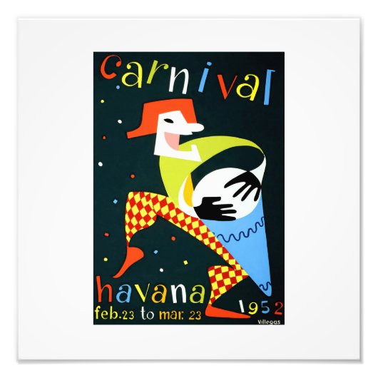 Impression Photo Affiche de voyage vintage carnaval (Devant)