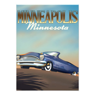 Impression Photo Affiche de voyage vintage de Minneapolis, Minnesot