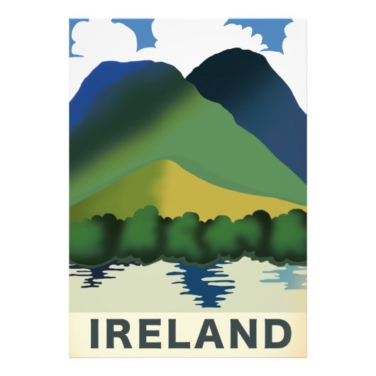 Impression Photo Affiche de voyage vintage d'Irlande (Devant)