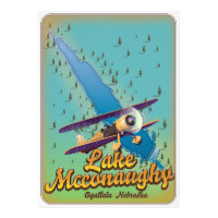 affiche de voyage vintage du lac McConaughy.