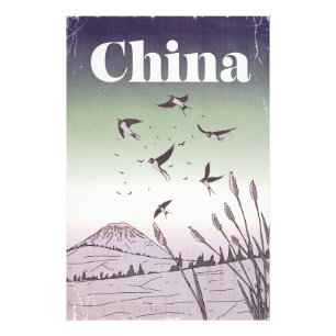 Impression Photo Affiche de voyage vintage en Chine