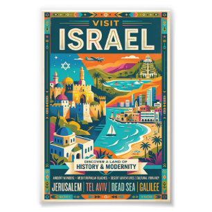 Impression Photo Affiche de voyage vintage Israël