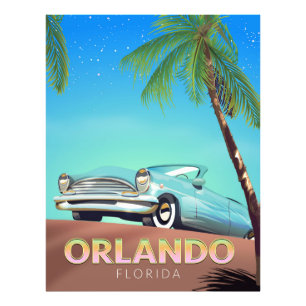 Impression Photo Affiche de voyage vintage Orlando Floride,