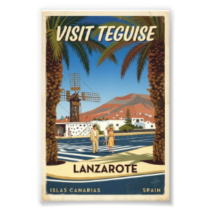 Impression Photo Affiche de voyage vintage Teguise Lanzarote Espagn