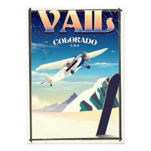Impression Photo Affiche de voyage vintage Vail Colorado